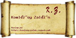 Komlósy Zalán névjegykártya